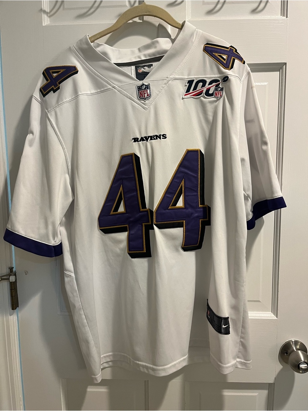 NFL Baltimore Ravens White Marlon Humphrey #44 Jersey with Purple & Gold Accents
